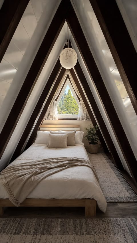 Gemütliches Schlafzimmer ganz oben